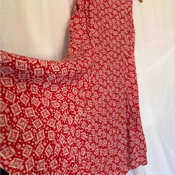 Rampage Red Pleated A-line Midi Sundress - Picture 3 of 6